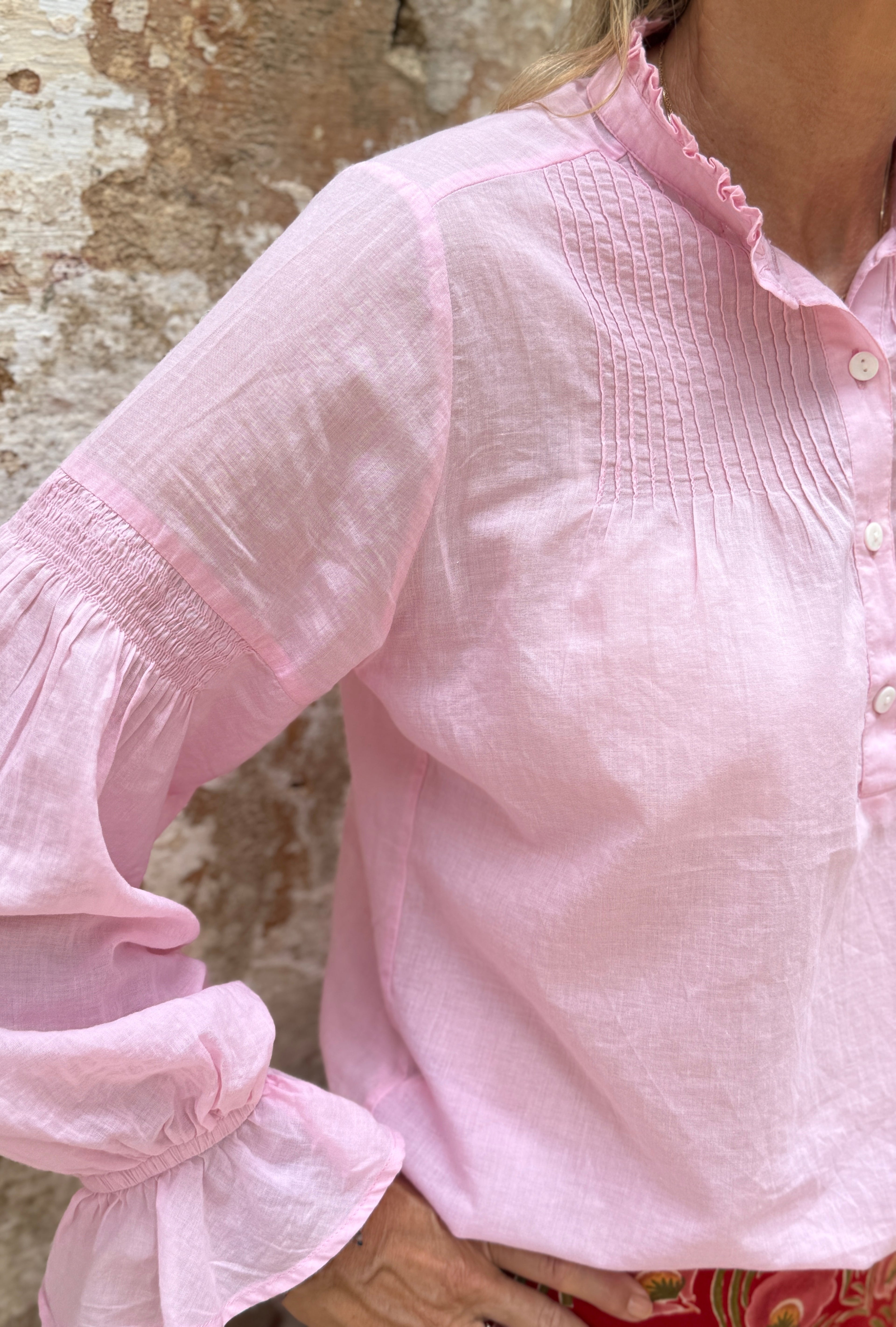 Amy Blouse - Pink Cotton Voile