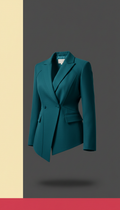 Asymmetric blazer in skyline teal