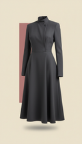 Tailored midi dress in charcoal