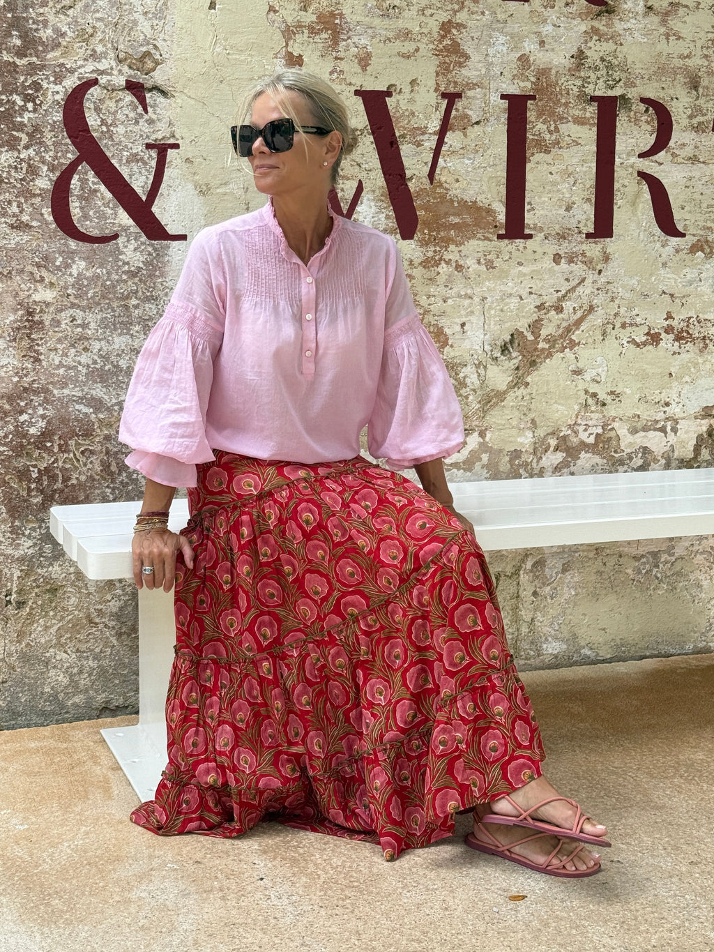 Amy Blouse - Pink Cotton Voile