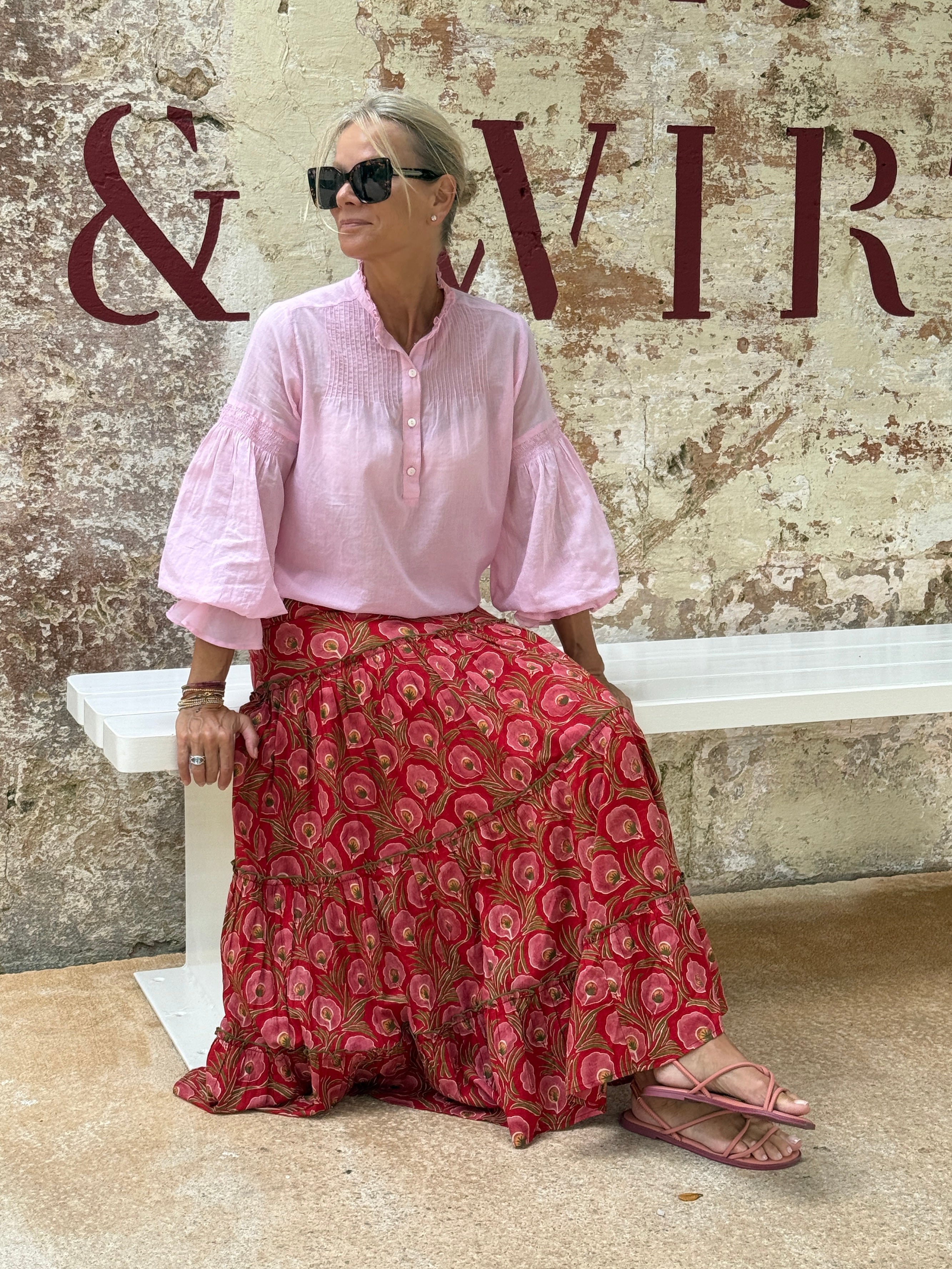 Amy Blouse - Pink Cotton Voile