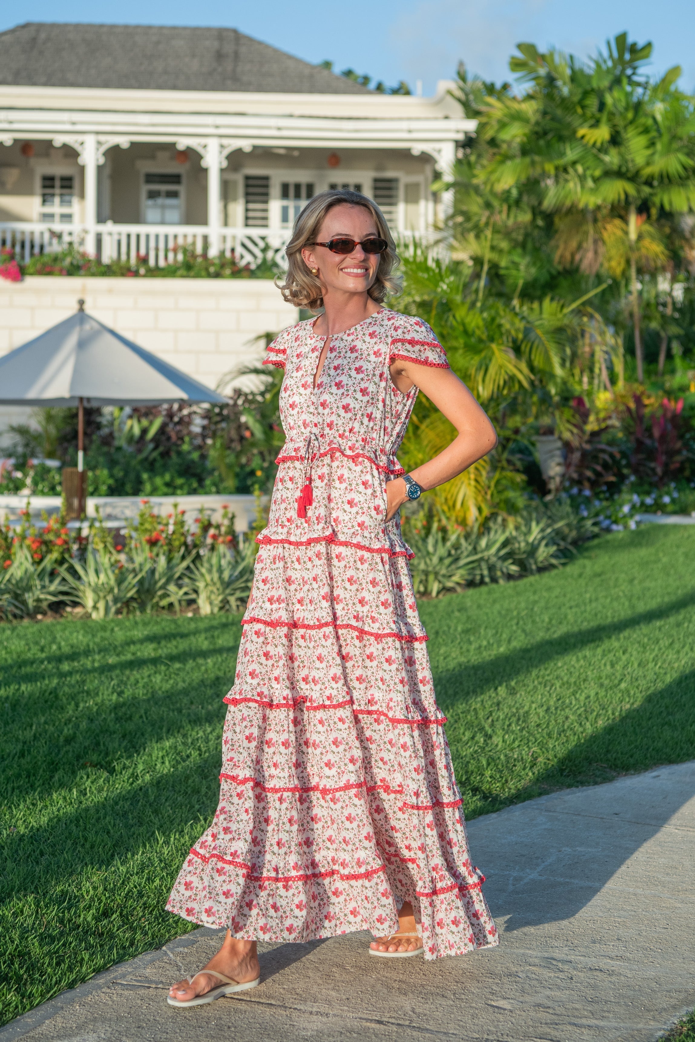 Sabrina Dress - Bright Flower Circle