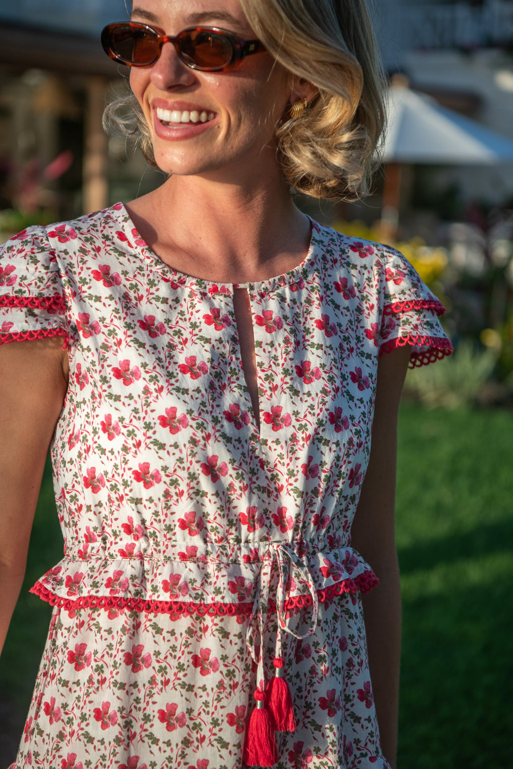 Sabrina Dress - Bright Flower Circle