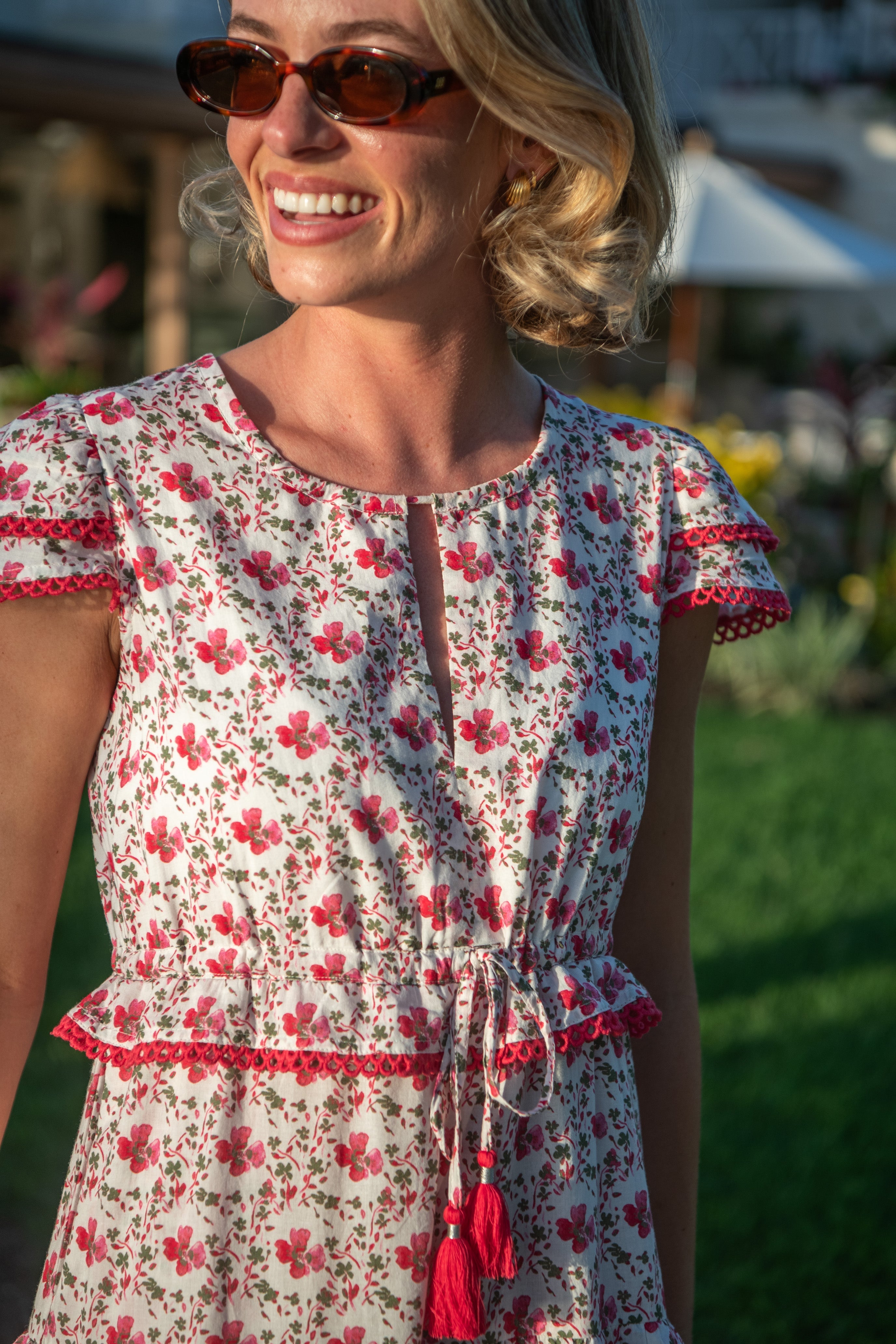 Sabrina Dress - Bright Flower Circle