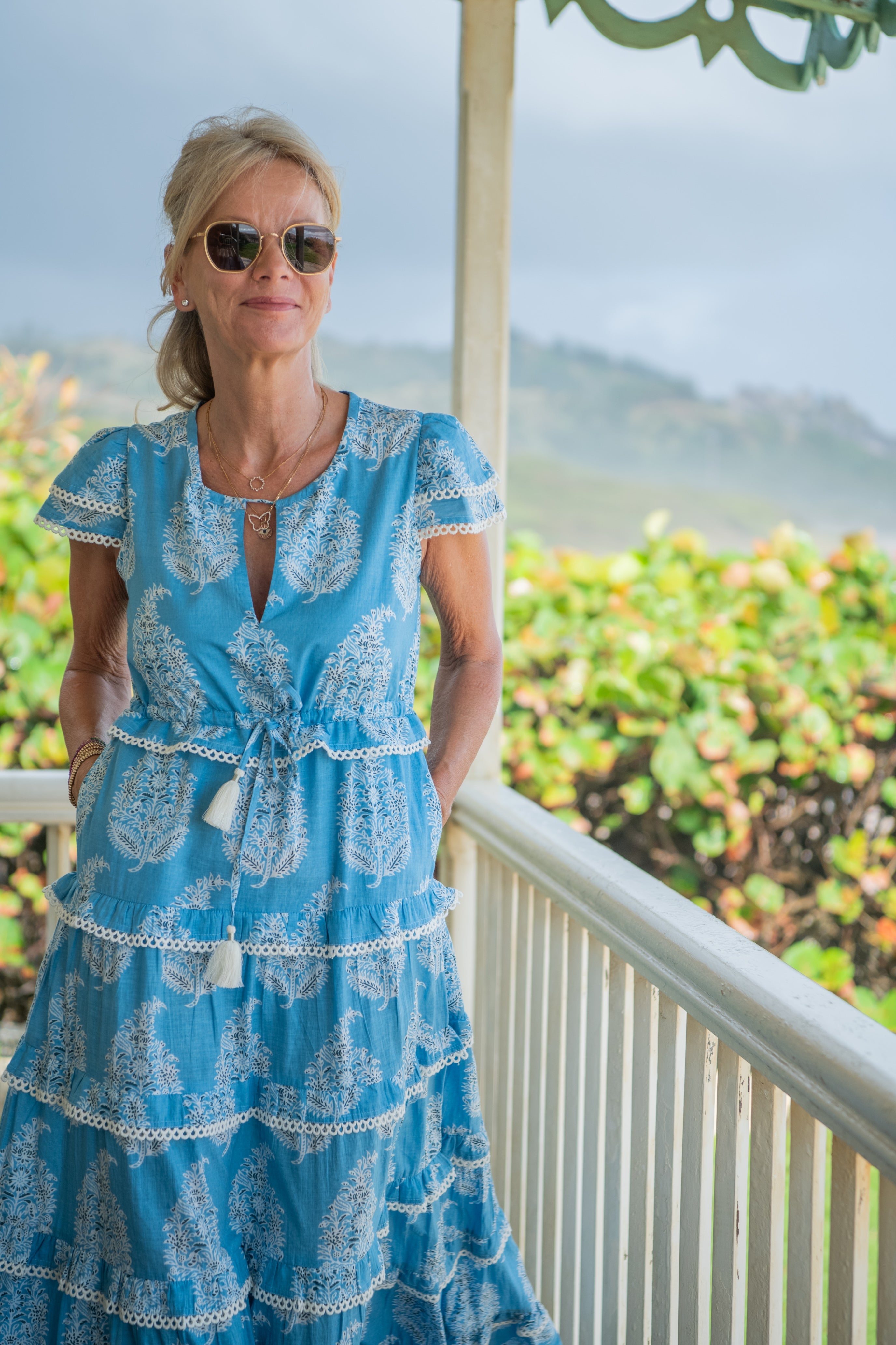 Sabrina Dress - Big Blue Paisley