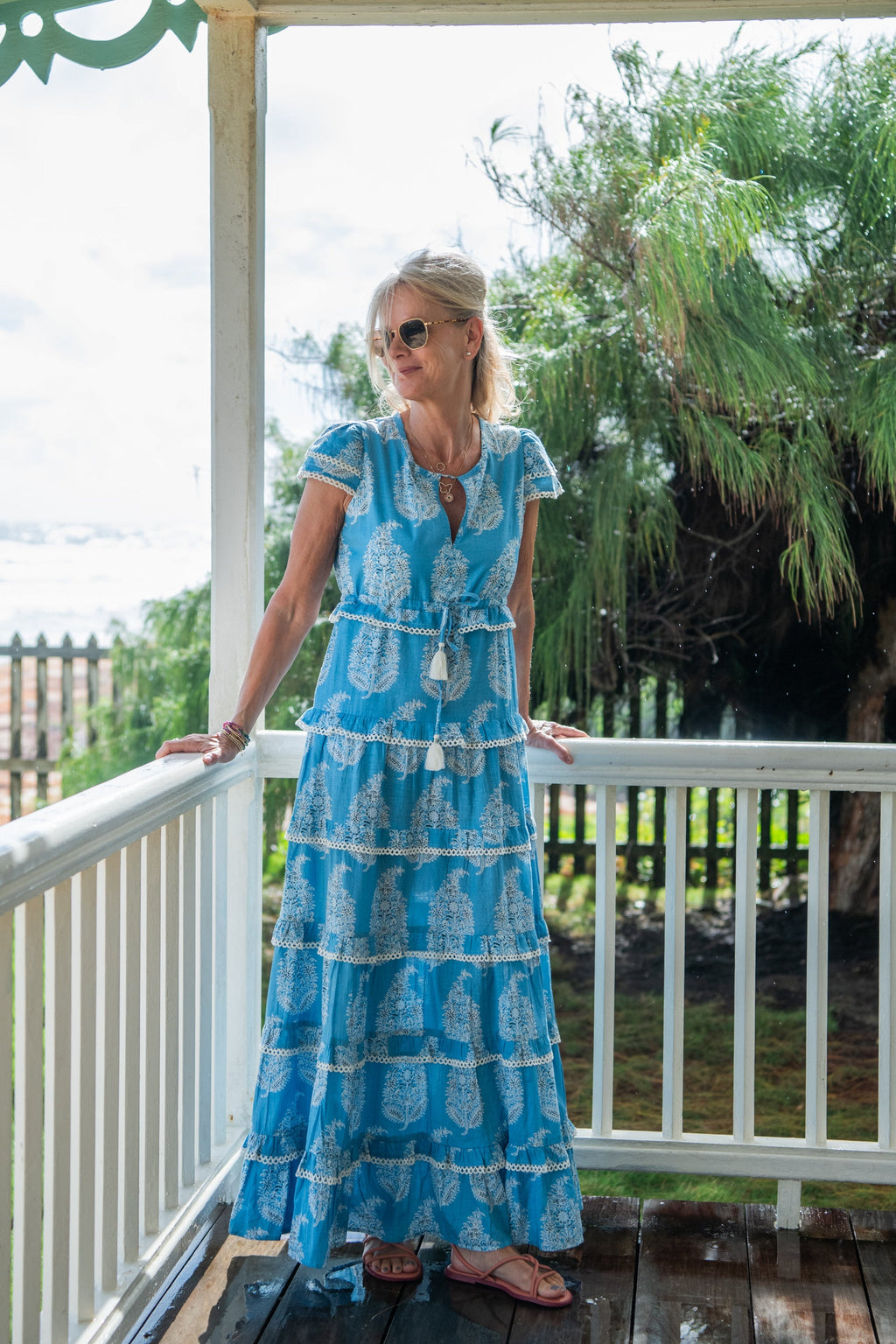 Sabrina Dress - Big Blue Paisley