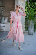Tara Dress - Pink Trellis