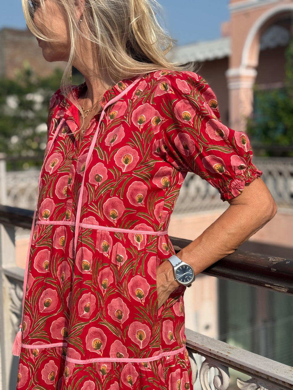 Tasha Dress - Red Daisy
