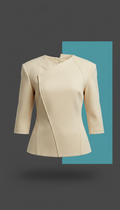 Sculptural blouse in canvas cream